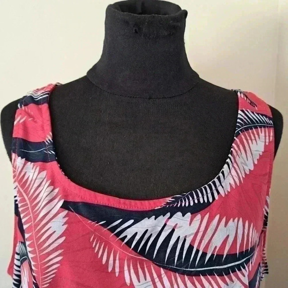 ❤️ N.W.D New Woman Design  Tropical Print Leaf Sleeveless Top Women's Size 3x - Picture 8 of 10